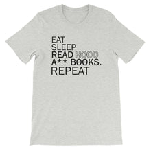 Load image into Gallery viewer, Eat Sleep Read Hood A** Books Unisex T-Shirt Winter Wonderland Pre-order